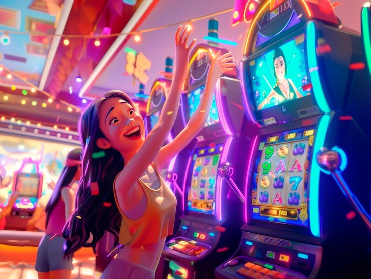 Antarmuka Mesin Arcade kuat4d dengan grafis HD dan animasi cerah